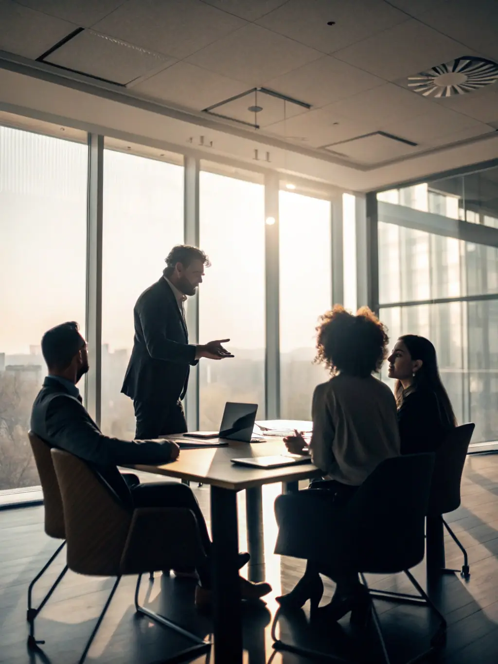 A project manager overseeing a project timeline and coordinating tasks with team members, ensuring projects are completed on time and within budget.