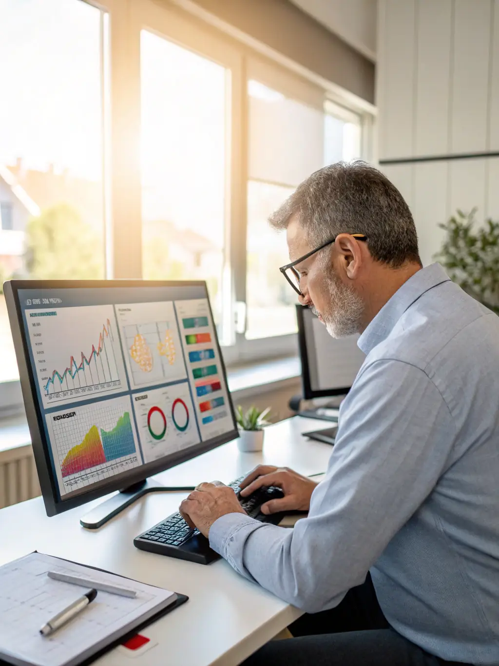 A logistics expert analyzing supply chain data and optimizing transportation routes to improve efficiency and reduce costs.
